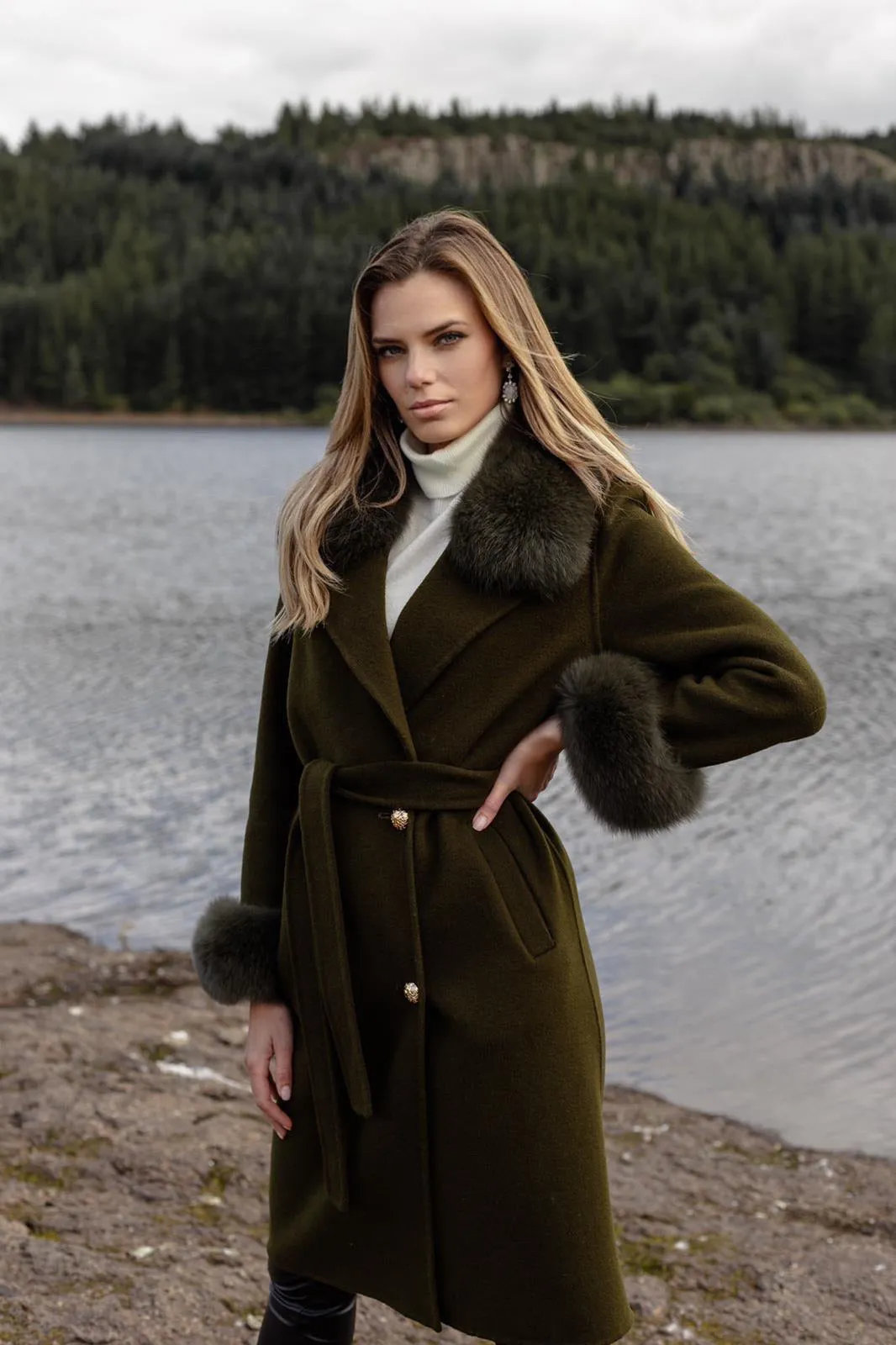 Sloane Wool Coat Moss Green