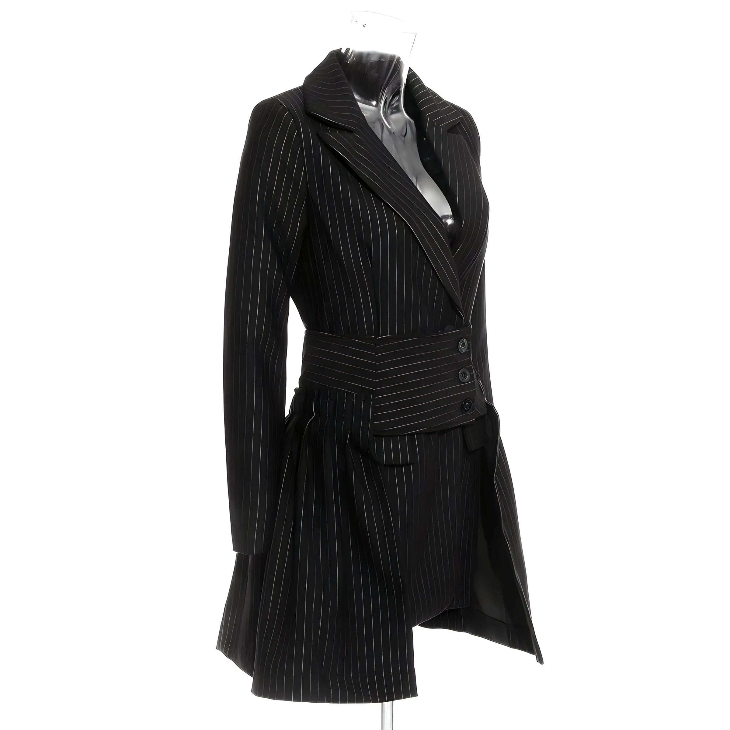 The Georgine Pinstripe Long Tail Blazer