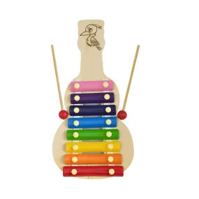 Wooden Xylophone Guitar Shaped with 8 Note, 1 Xylophone, 2 Sticks Brand